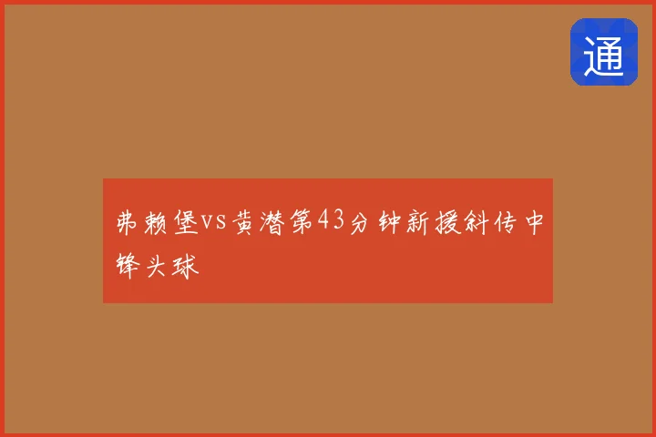 弗赖堡vs黄潜第43分钟新援斜传中锋头球